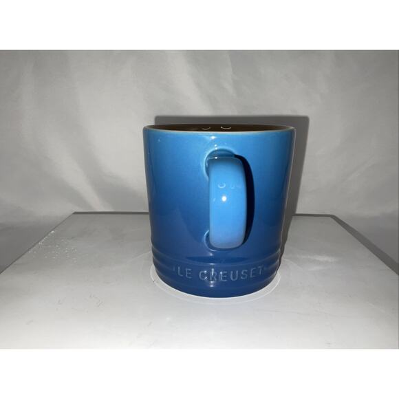 NEW LE CREUSET MARSEILLES BLUE STONEWARE COFFEE MUG CUP 12 Oz. - Picture 4 of 6